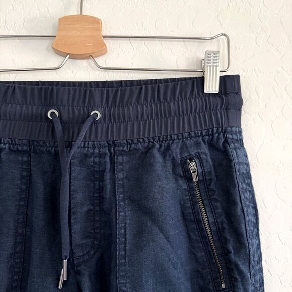 Athleta Cabo Linen Navy Summer Jogger Pants Size 4 - Picture 3 of 6